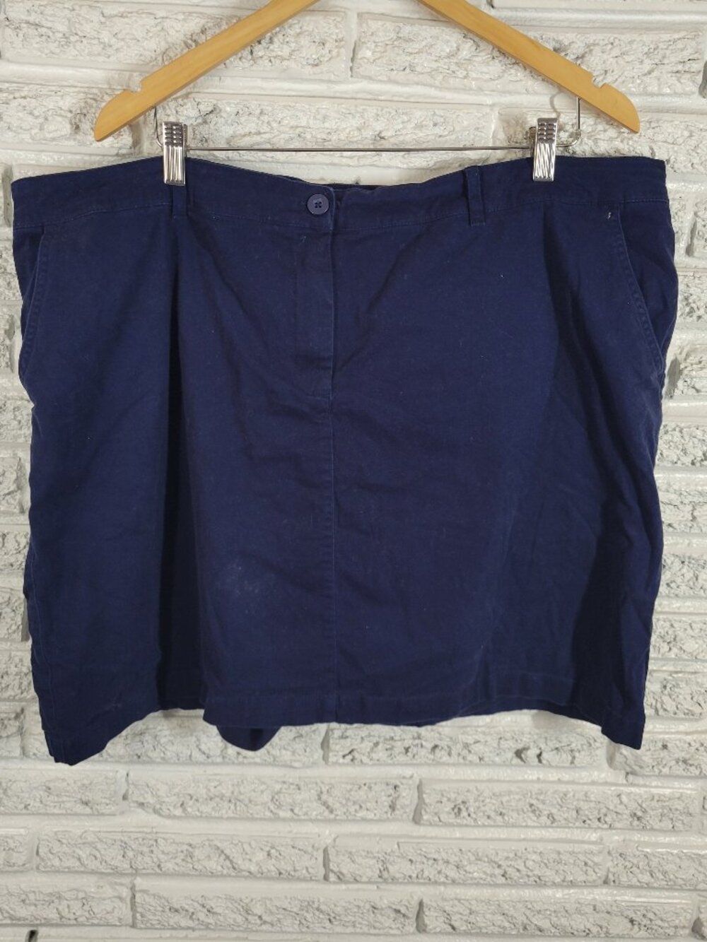 Ellos Skort 22 Plus Blue Elastic Waist Cotton Blend Casual Travel Short BLU15E